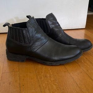 Black Leather ankle boots